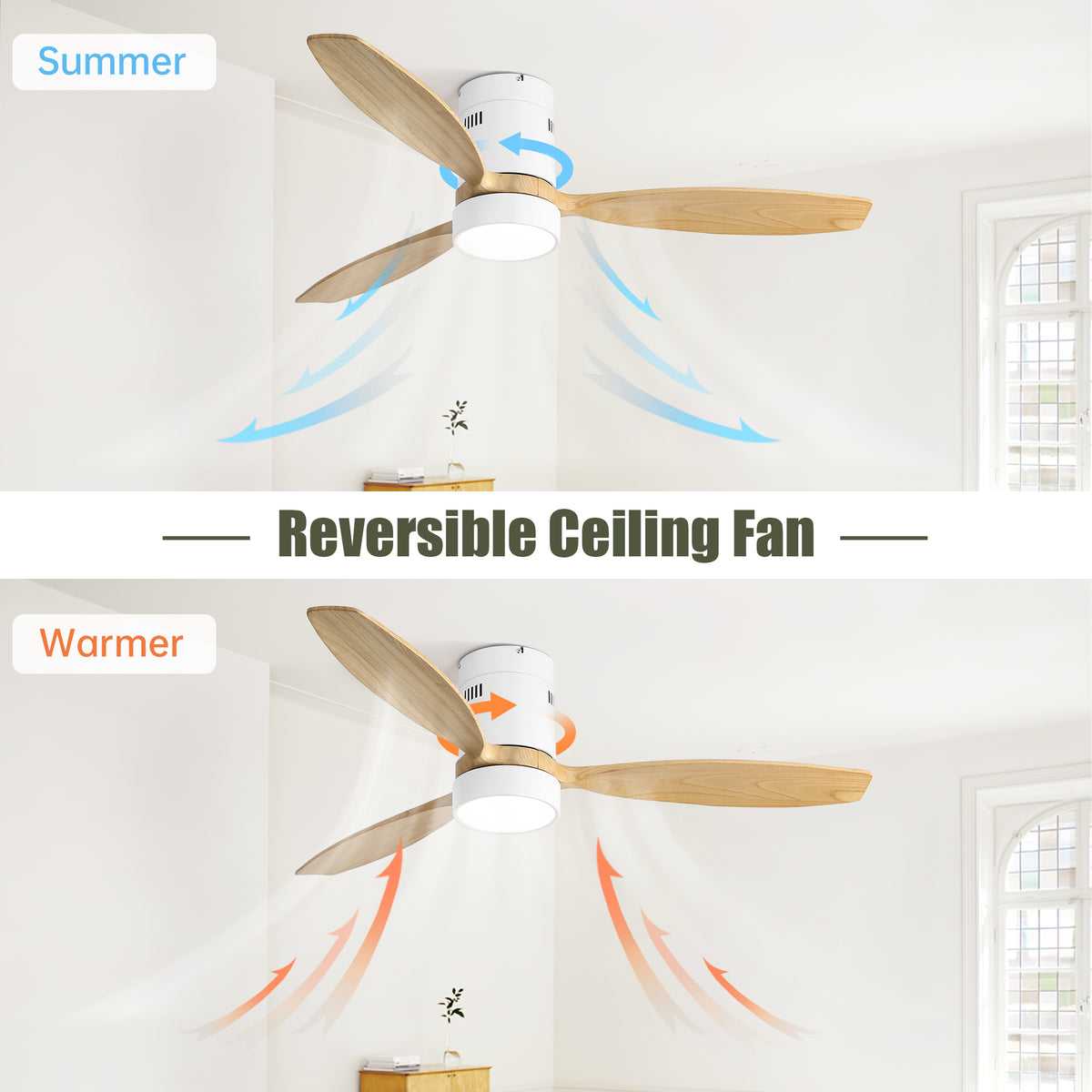 Nøordka Ceiling Fan Fixture Default 52" Nordic Inspired White Ceiling Fan With Light