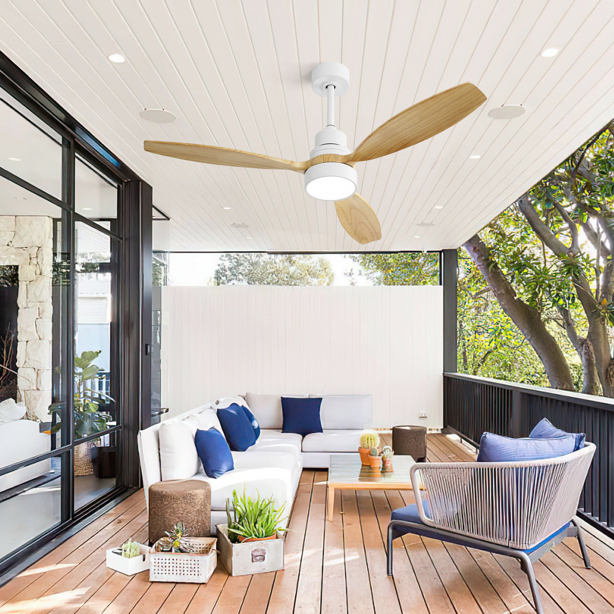 Nøordka Ceiling Fan Fixture Default 52" Nordic Inspired White Ceiling Fan With Light