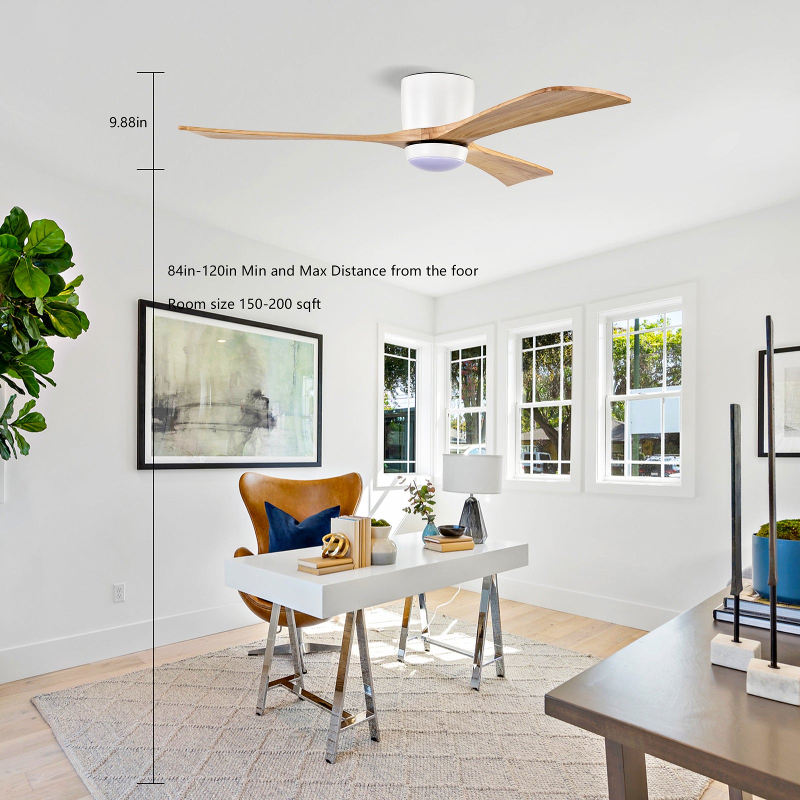 Nøordka Ceiling Fan Fixture Default 52" Nordic Inspired White Ceiling Fan with Light