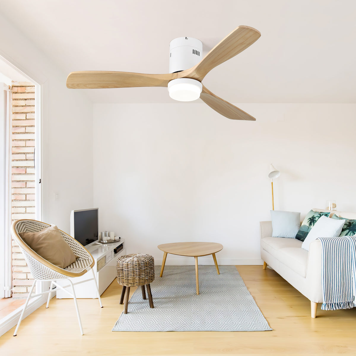 Nøordka Ceiling Fan Fixture Default 52" Nordic Inspired White Ceiling Fan with Remote