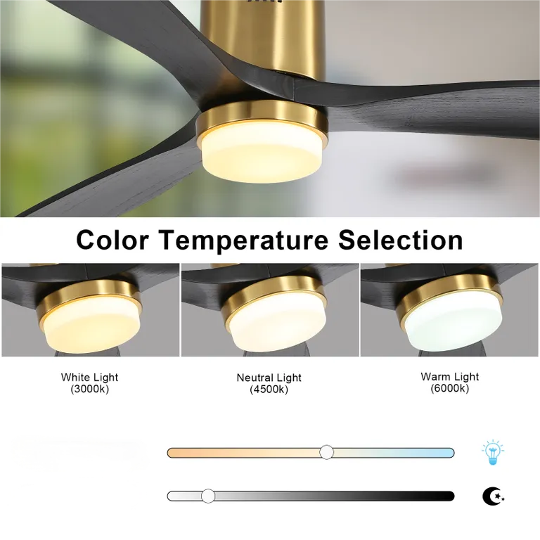 Nøordka Ceiling Fan Fixture Default 52" Quiet Performance Gold Ceiling Fan with Remote