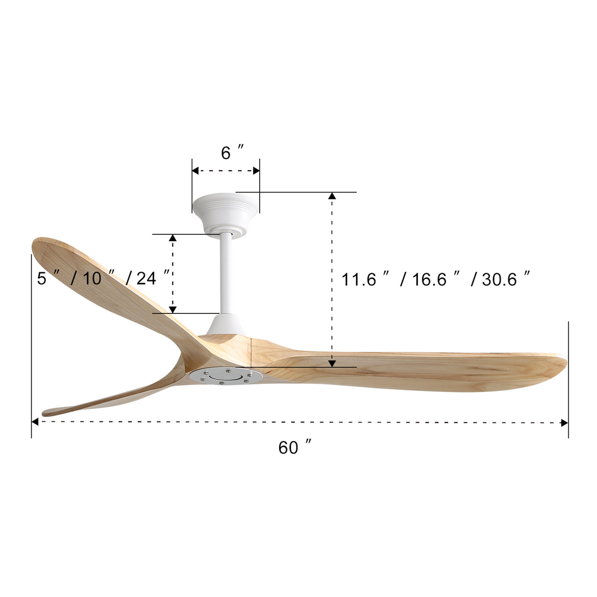 Nøordka Ceiling Fan Fixture Default 60" Contemporary Style White Ceiling Fan
