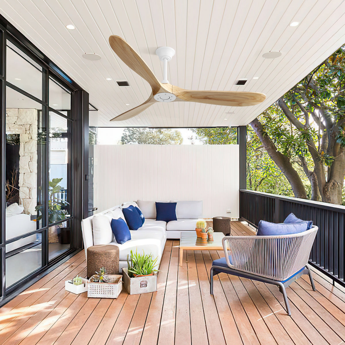 Nøordka Ceiling Fan Fixture Default 60" Contemporary Style White Ceiling Fan