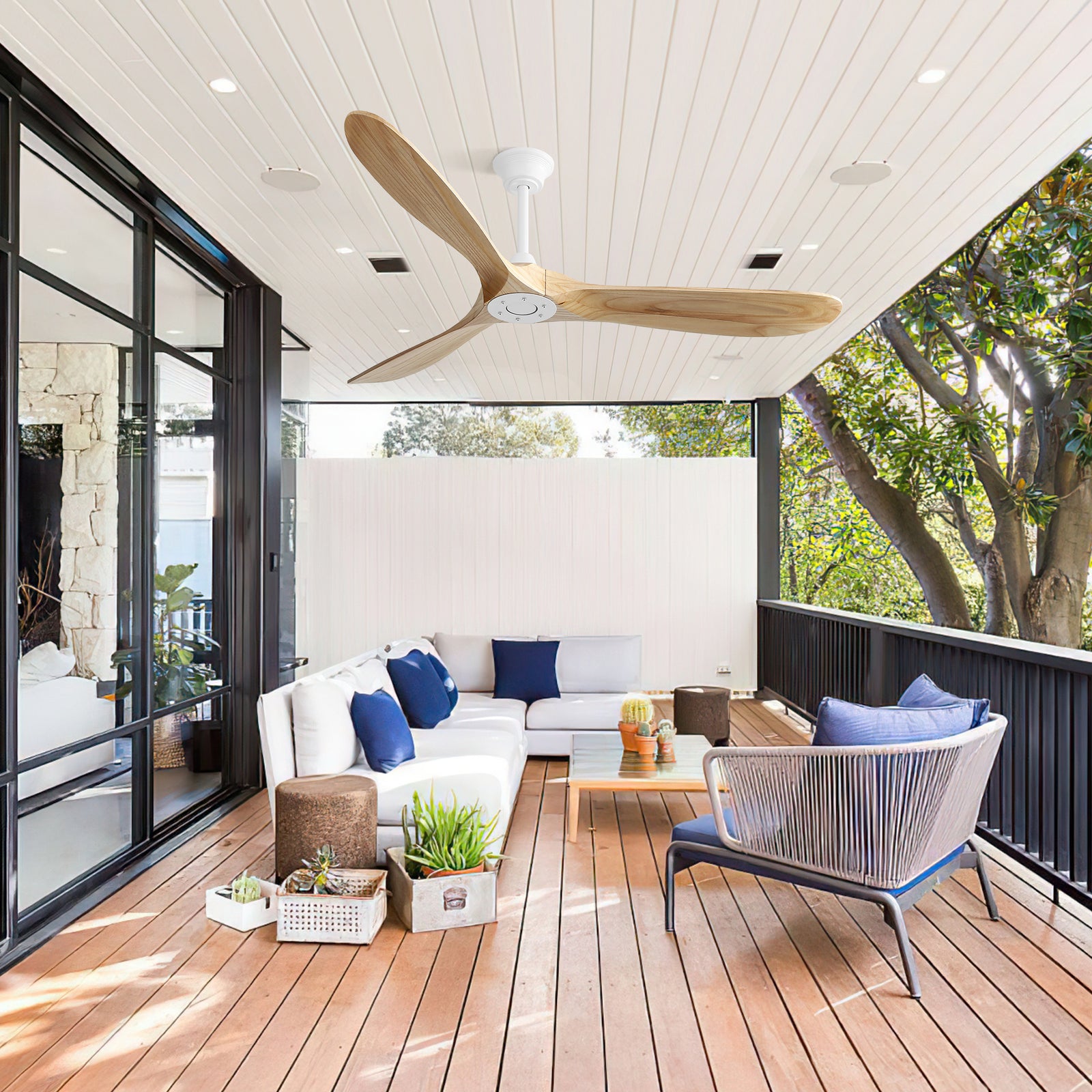 Nøordka Ceiling Fan Fixture Default 60" Contemporary Style White Ceiling Fan