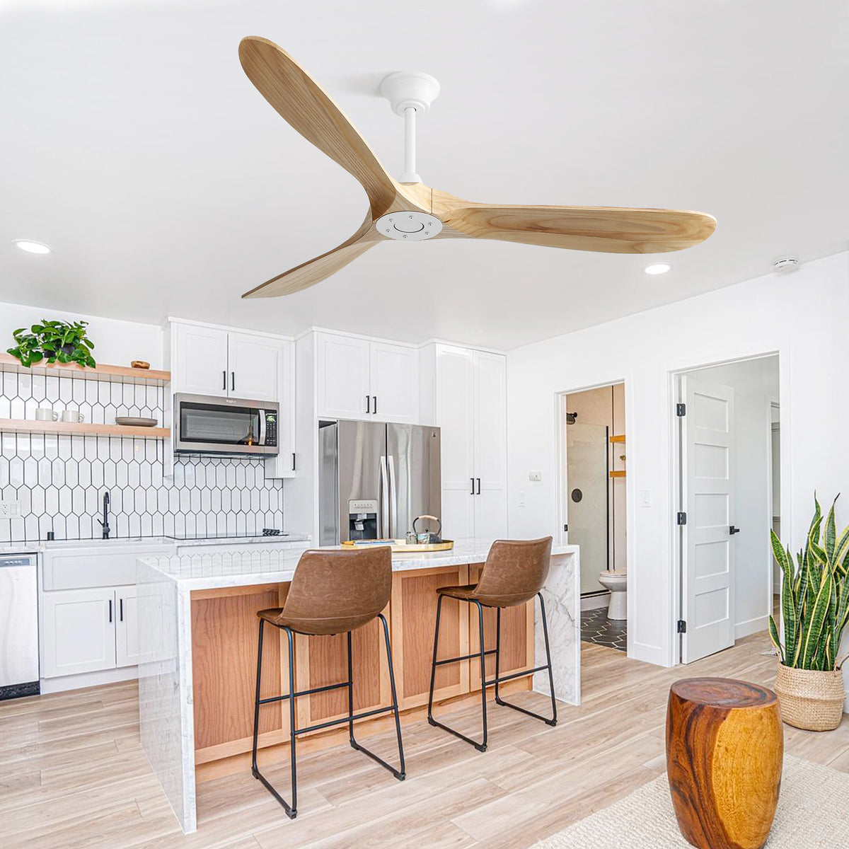 Nøordka Ceiling Fan Fixture Default 60" Contemporary Style White Ceiling Fan