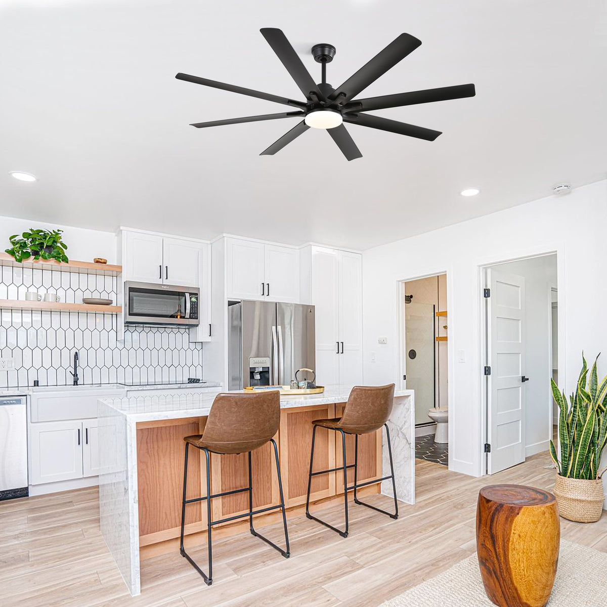 Nøordka Ceiling Fan Fixture Default 66" Nordic Inspired Black Ceiling Fan with Lights