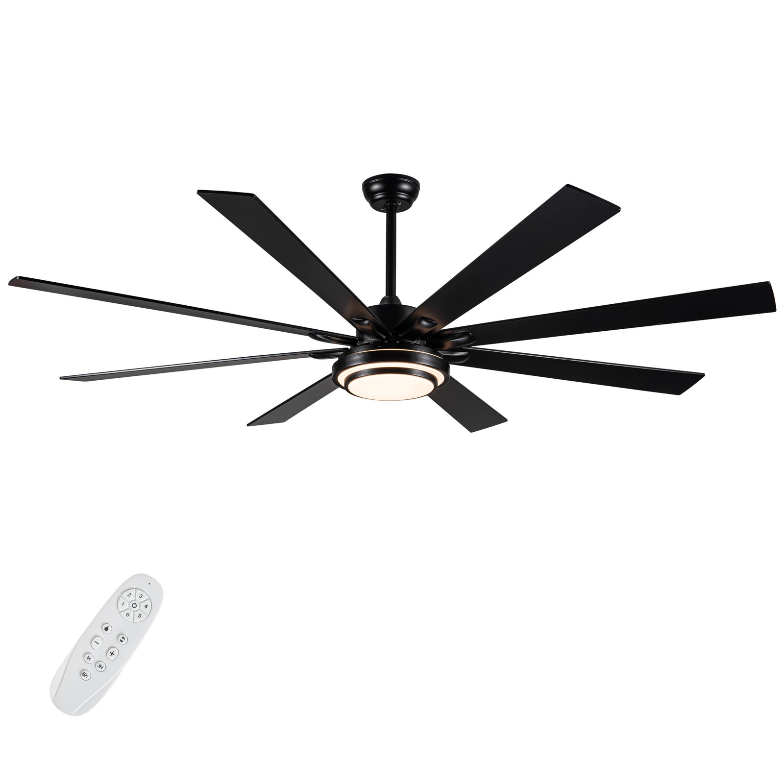 Nøordka Ceiling Fan Fixture Default 72" Modern Sleek Matte Black Ceiling Fan with Remote
