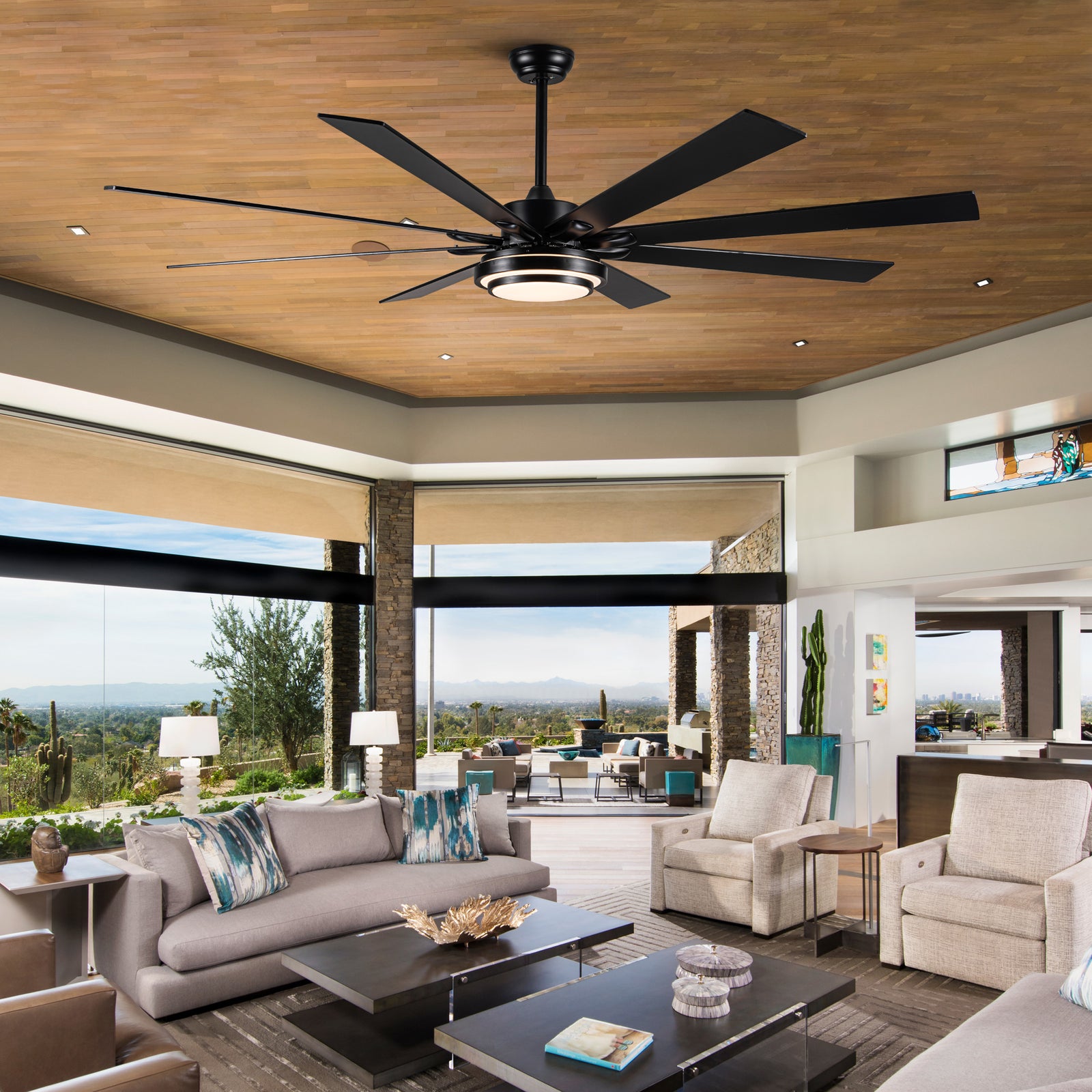 Nøordka Ceiling Fan Fixture Default 72" Modern Sleek Matte Black Ceiling Fan with Remote