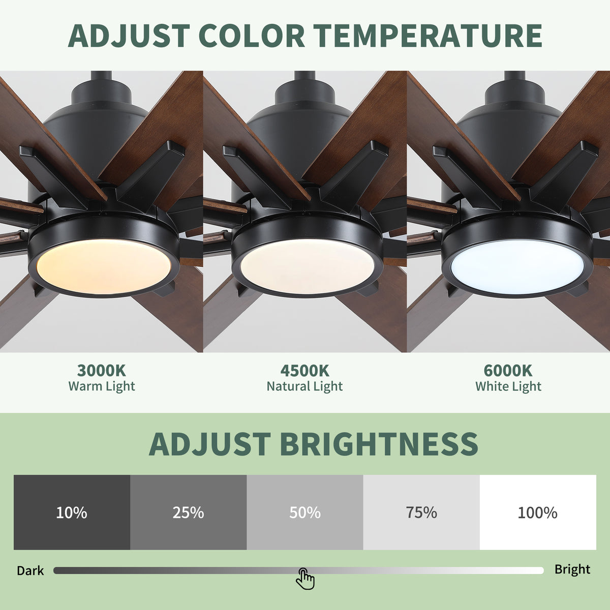 Nøordka Ceiling Fan Fixture Default 84" Modern Sleek Black Ceiling Fan With Light