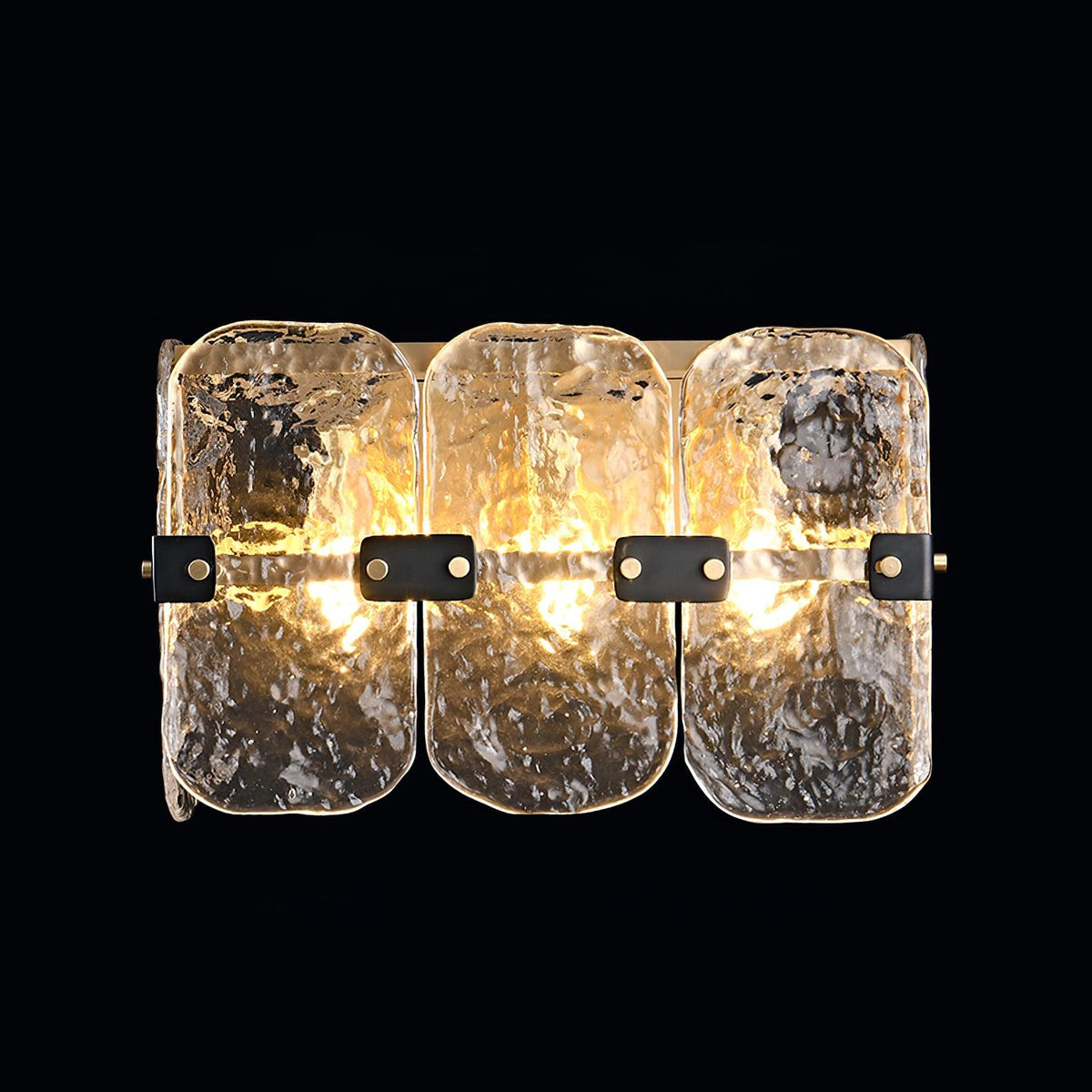 Nøordka Light Bespoke Wall Light Fixture ∅ 12.2″ x H 7.7″ / Dia 31cm x H 19.5cm / Clear Hand Blown Glass Brass Finish Wall Sconce