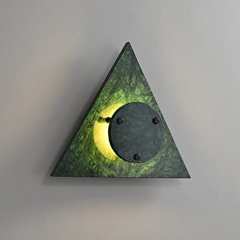 Nøordka Light Bespoke Wall Light Fixture ∅ 14.9″ x H 14.9″ / Green / Warm Light Triangular Marble Contemporary Wall Light