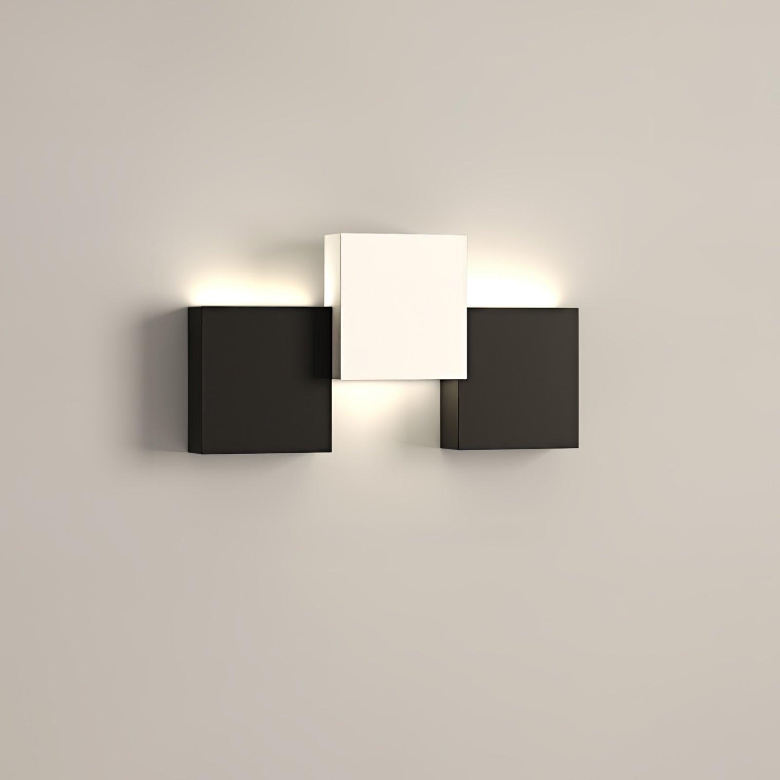 Nøordka Light Bespoke Wall Light Fixture ∅ 17.7″ x H 8.9″ / Dia 45cm x H 22.5cm / Black & White / Three-Color Changing Light Brushed Metal Piano Key Contemporary Wall Sconce