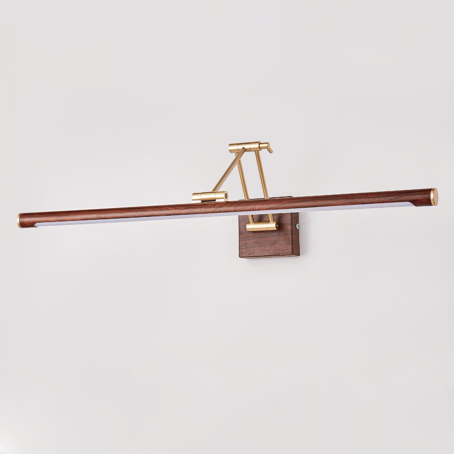 Nøordka Light Bespoke Wall Light Fixture ∅ 21.7″ x H 3.9″ / Walnut Color & Warm Light Walnut Tone Linear Contemporary Wall Light