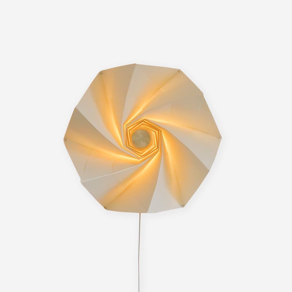 Nøordka Light Bespoke Wall Light Fixture ∅ 28.3″ x H 28.3″ / Dia 72cm x H 72cm / Chrome &amp; Beige / US Plug Sculpted Bloom Petal Contemporary Wall Lamp