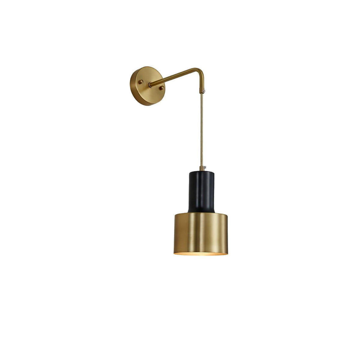 Nøordka Light Bespoke Wall Light Fixture ∅ 4.7″ x H 17.7″ / Dia 12cm x H 45cm / Brass &amp; Black Brass And Matte Black Contemporary Wall Lamp
