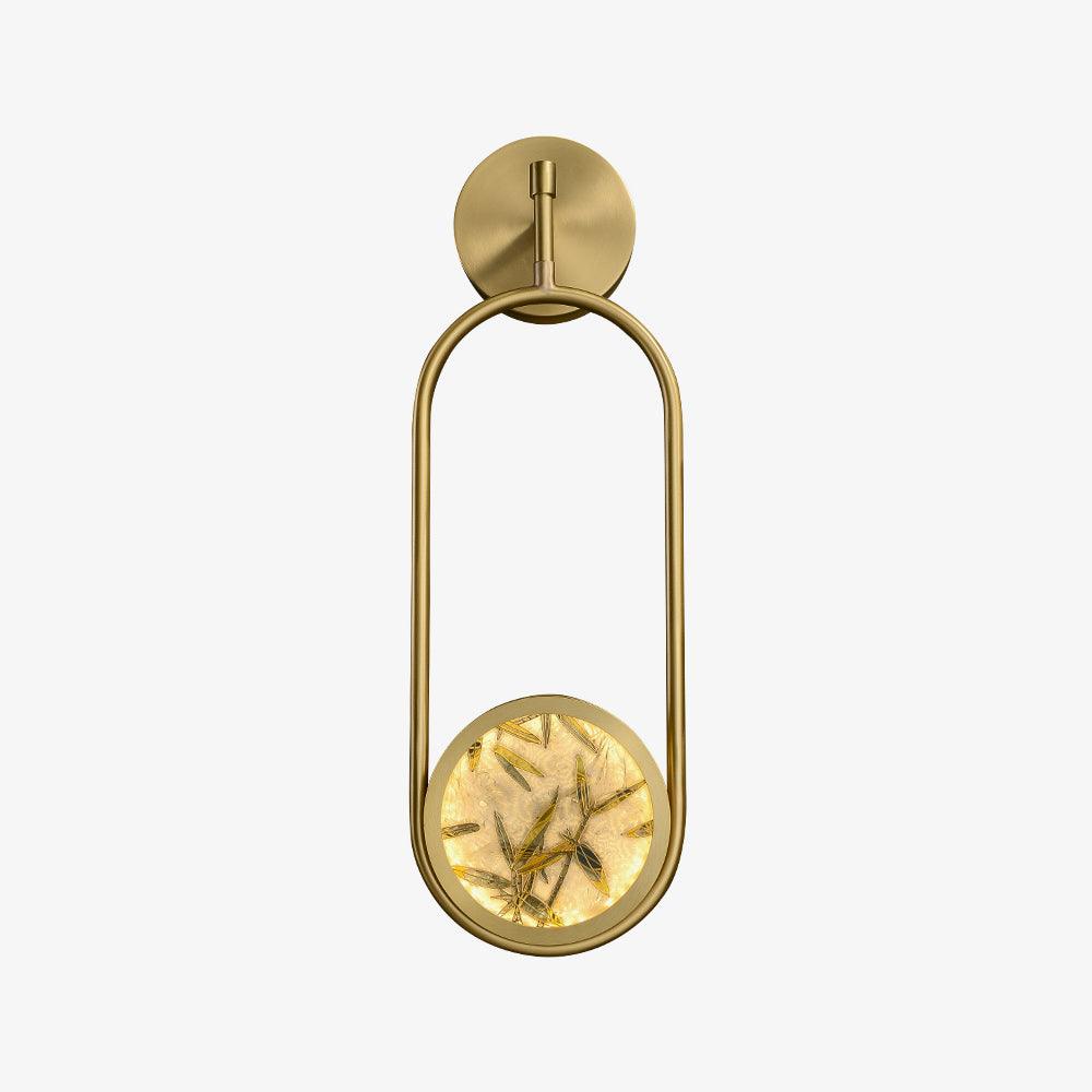 Nøordka Light Bespoke Wall Light Fixture ∅ 6.4″ x H 20″ / Dia 16.3cm x H 51cm / Brass / Warm Light Circular Enameled Glass Brass Finish Wall Sconce