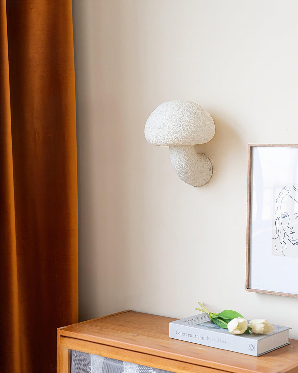 Nøordka Light Bespoke Wall Light Fixture ∅ 7.9″ x H 7.9″ / Dia 20cm x H 20cm / White Mushroom Shaped Contemporary Wall Sconce