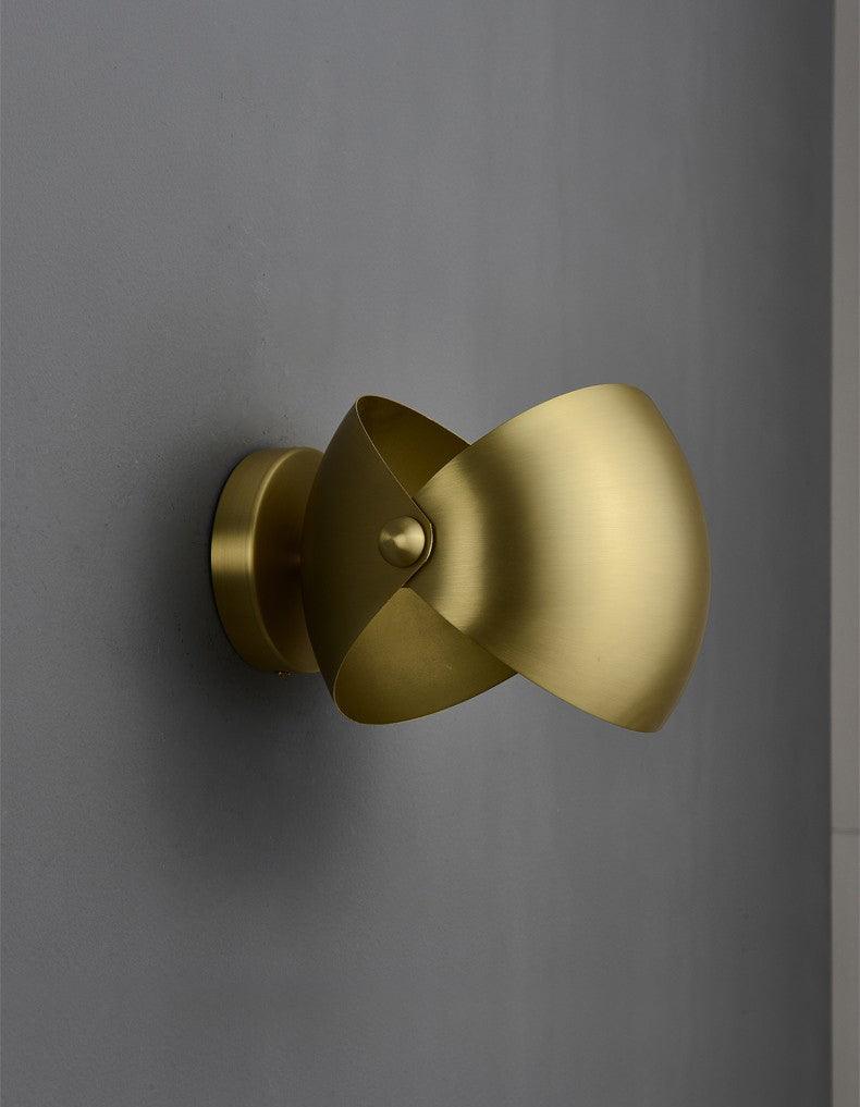 Nøordka Light Bespoke Wall Light Fixture Φ 8.7″ x H 5.9″ / Dia 22cm x H 15cm / Brass Brass Hemispherical Contemporary Wall Lamp