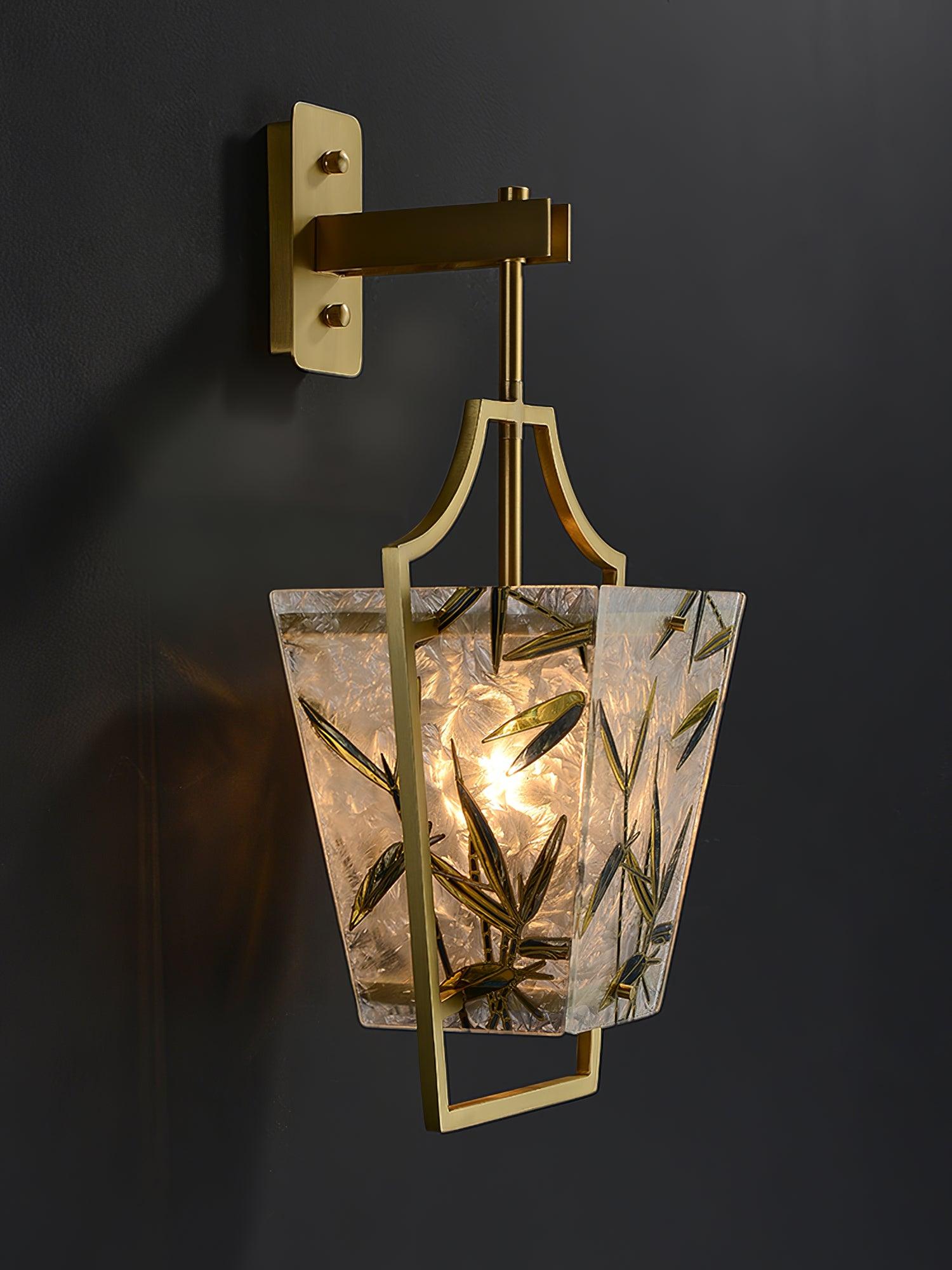 Nøordka Light Bespoke Wall Light Fixture Φ 8.9″ x H 20.2″ / Dia 22.5cm x H 51.5cm / Brass Enameled Glass Nordic Inspired Wall Sconce