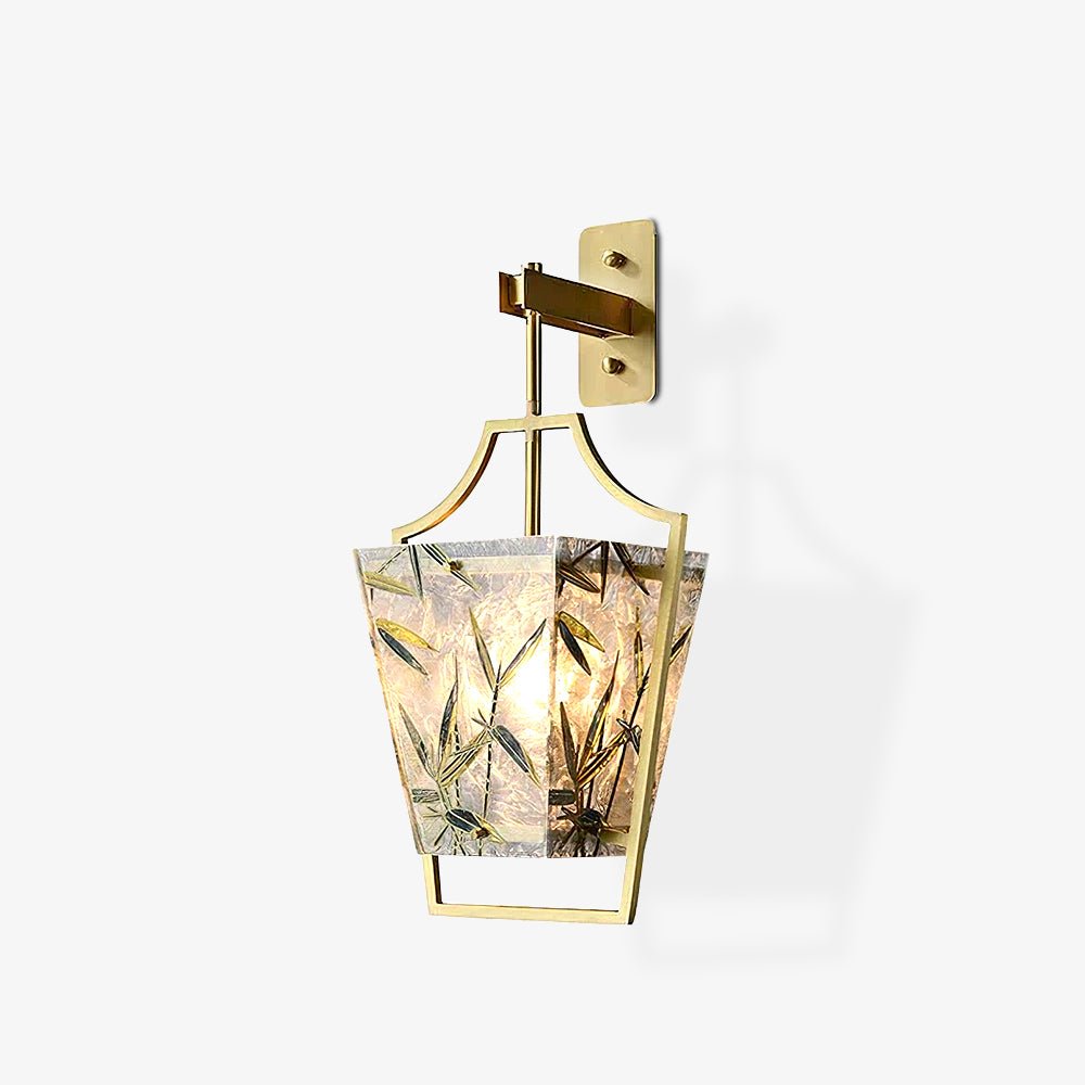 Nøordka Light Bespoke Wall Light Fixture Φ 8.9″ x H 20.2″ / Dia 22.5cm x H 51.5cm / Brass Enameled Glass Nordic Inspired Wall Sconce