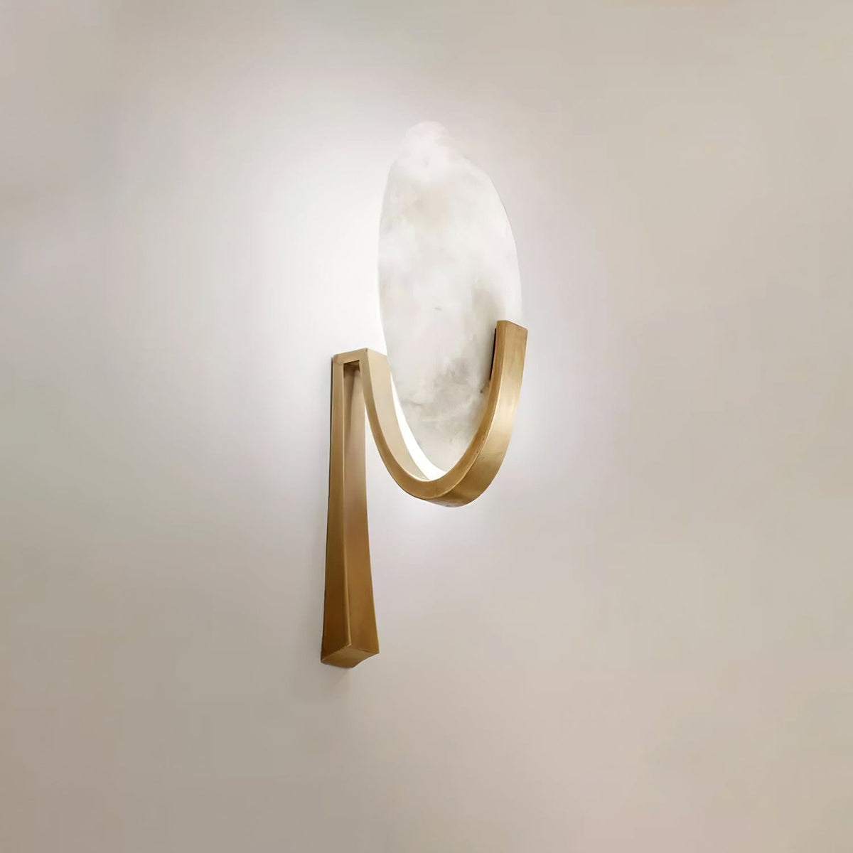Nøordka Light Bespoke Wall Light Fixture Alabaster Antique Brass Finish Wall Sconce