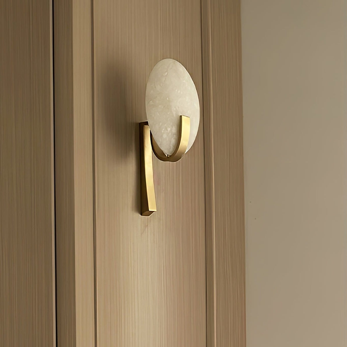 Nøordka Light Bespoke Wall Light Fixture Alabaster Antique Brass Finish Wall Sconce