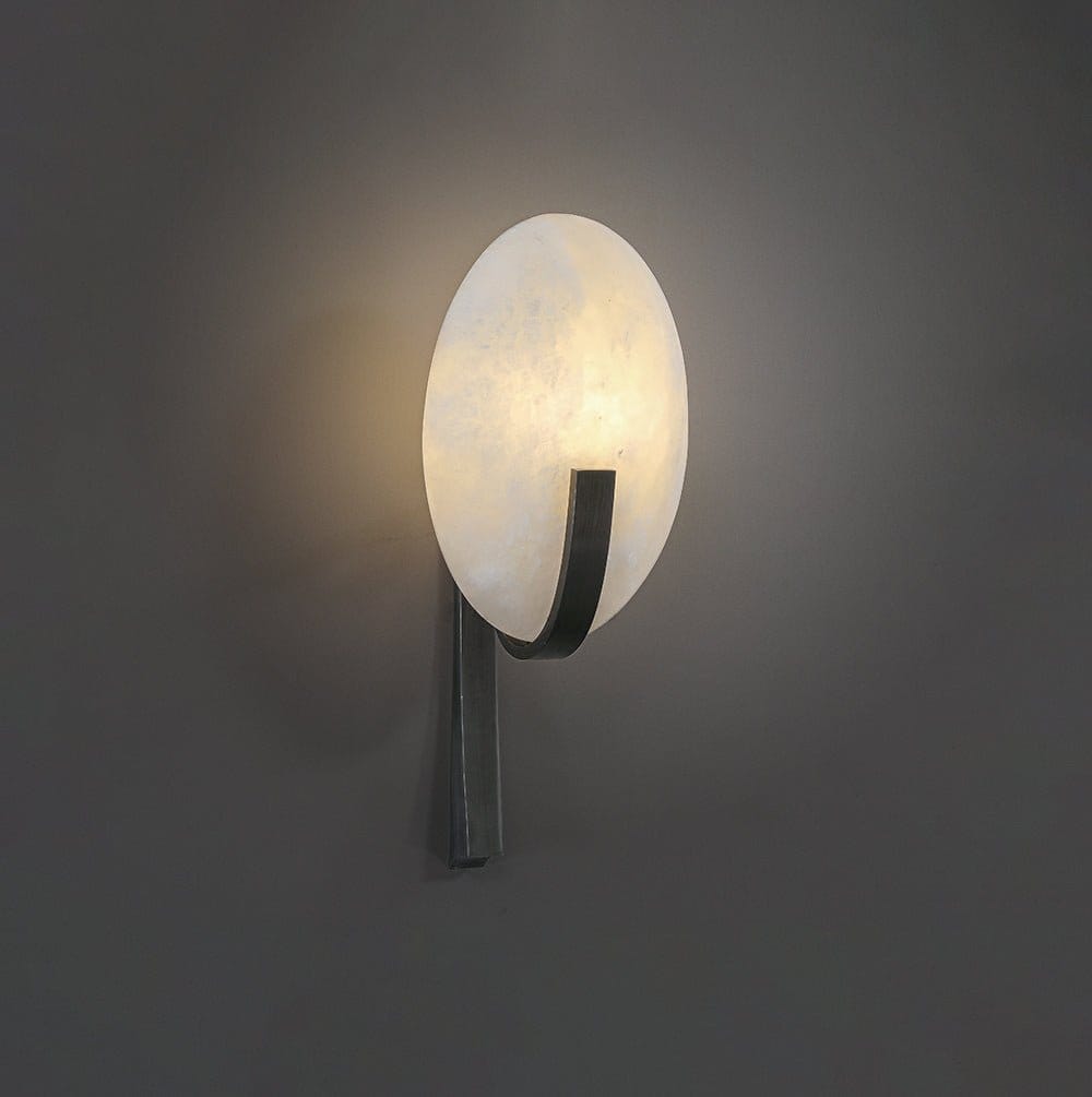 Nøordka Light Bespoke Wall Light Fixture Alabaster Antique Brass Finish Wall Sconce