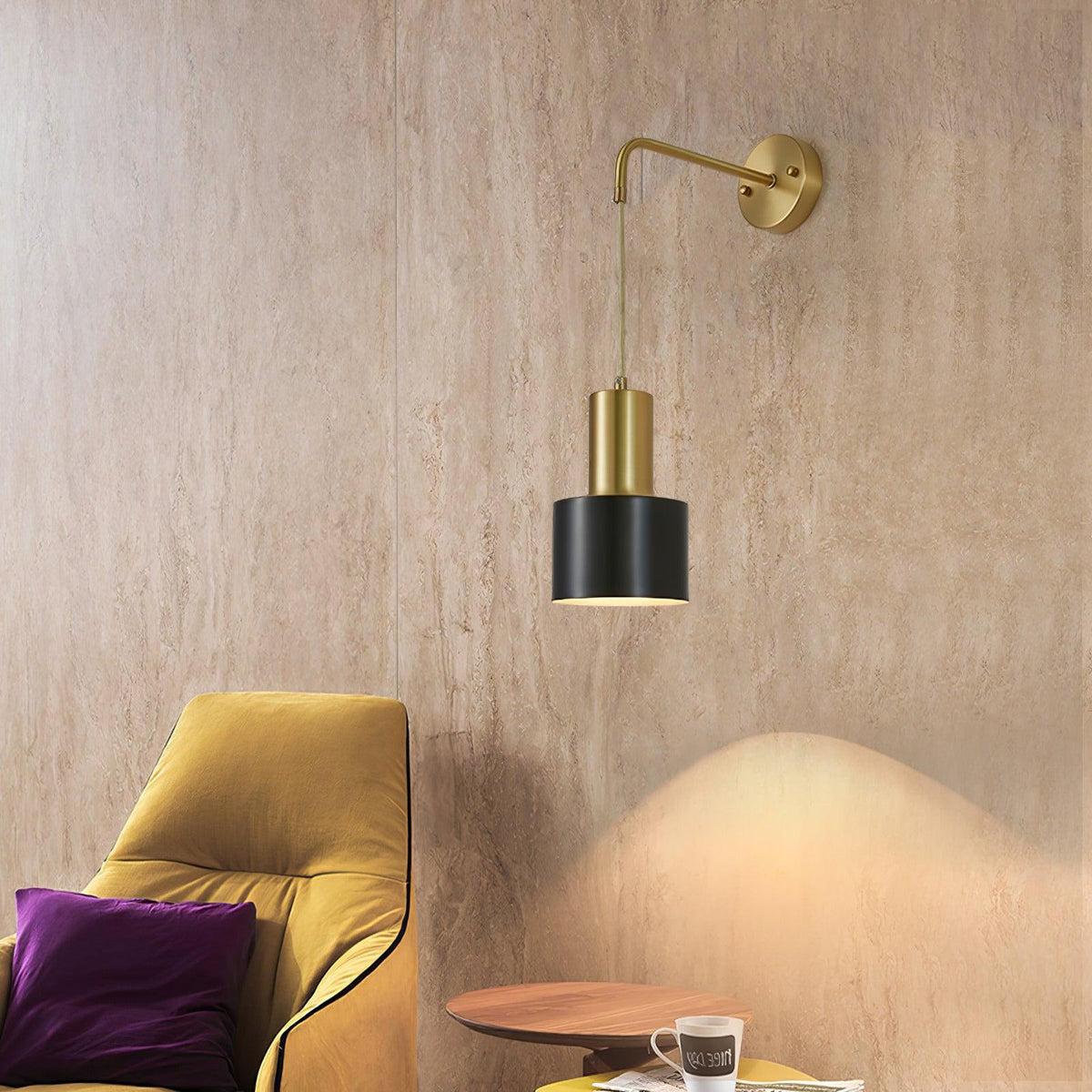 Nøordka Light Bespoke Wall Light Fixture Brass And Matte Black Contemporary Wall Lamp