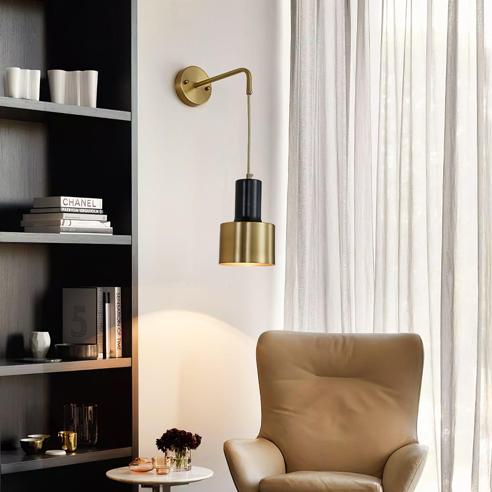 Nøordka Light Bespoke Wall Light Fixture Brass And Matte Black Contemporary Wall Lamp