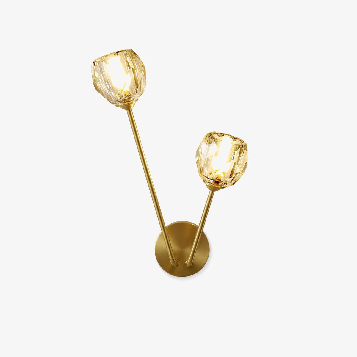 Nøordka Light Bespoke Wall Light Fixture Brass Crystal Branch Contemporary Wall Light