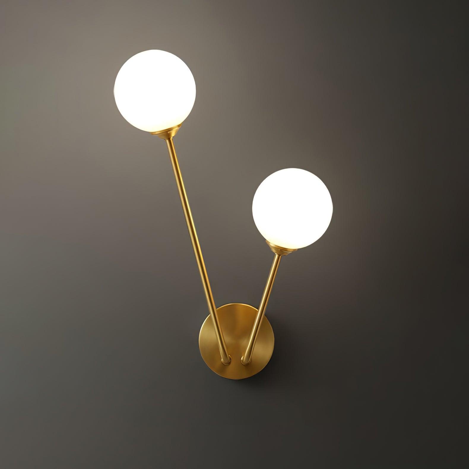 Nøordka Light Bespoke Wall Light Fixture Brass Crystal Branch Contemporary Wall Light