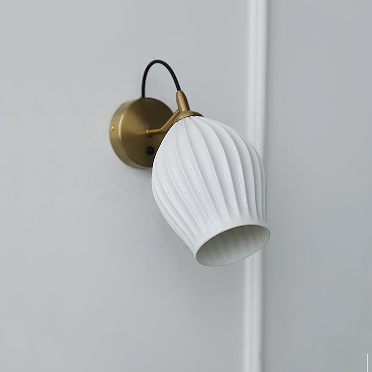 Nøordka Light Bespoke Wall Light Fixture Ceramic Ribbed Nordic Inspired Wall Light