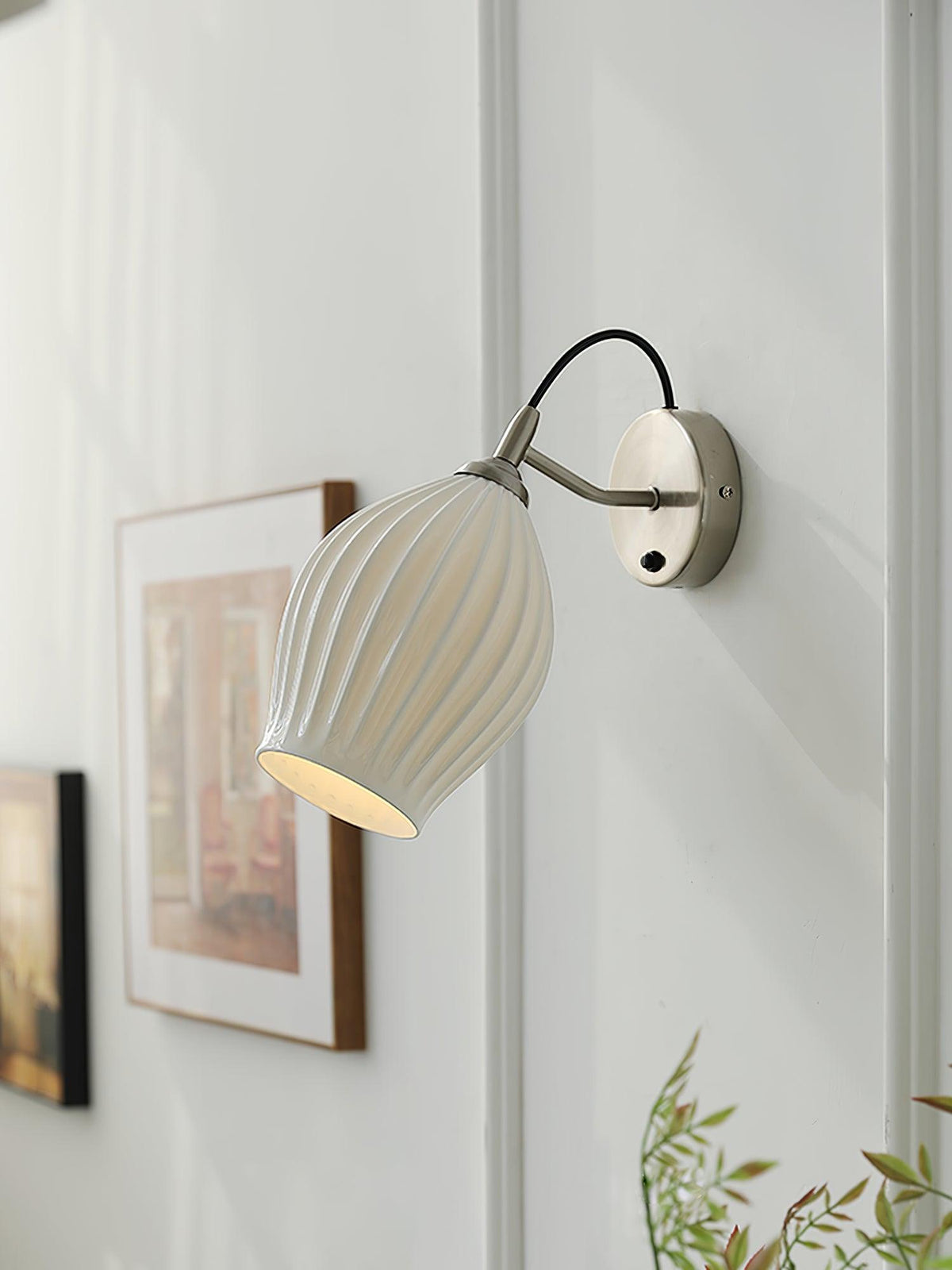 Nøordka Light Bespoke Wall Light Fixture Ceramic Ribbed Nordic Inspired Wall Light