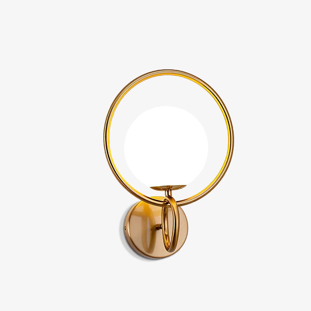 Nøordka Light Bespoke Wall Light Fixture Circle Contemporary Brass Finish Wall Lamp