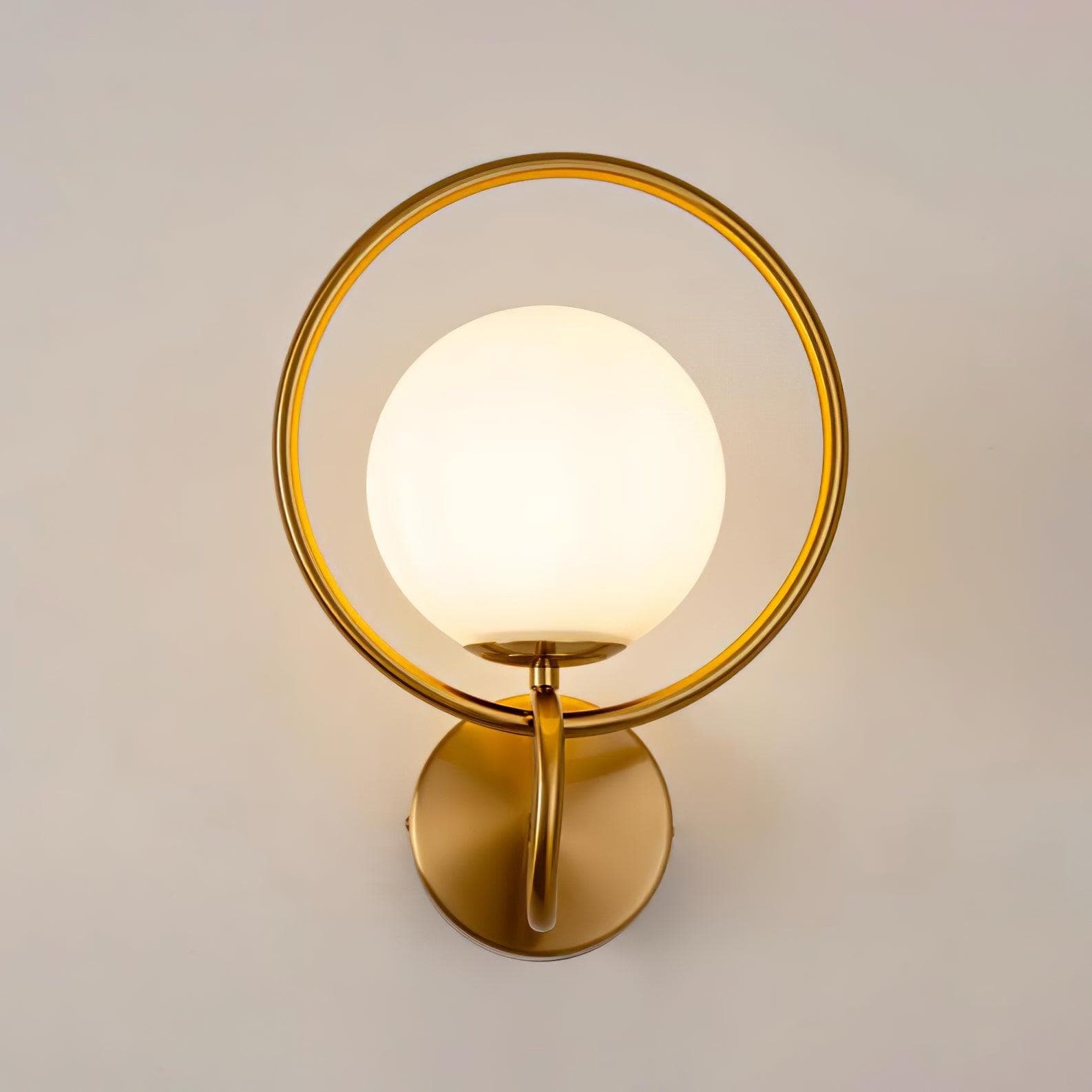 Nøordka Light Bespoke Wall Light Fixture Circle Contemporary Brass Finish Wall Lamp