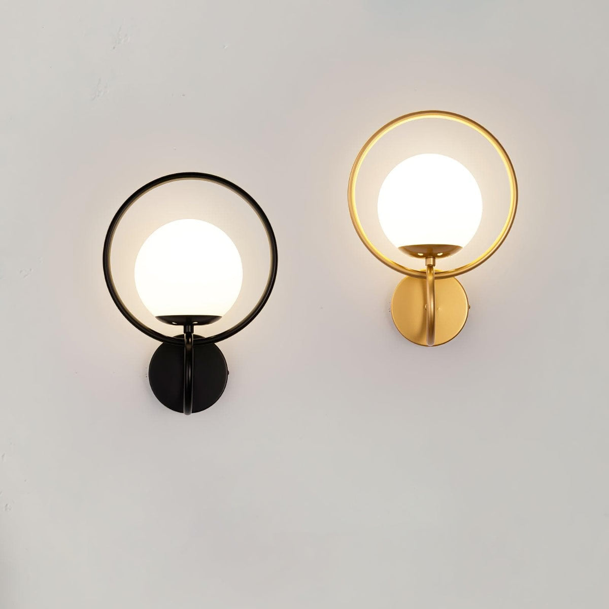 Nøordka Light Bespoke Wall Light Fixture Circle Contemporary Brass Finish Wall Lamp