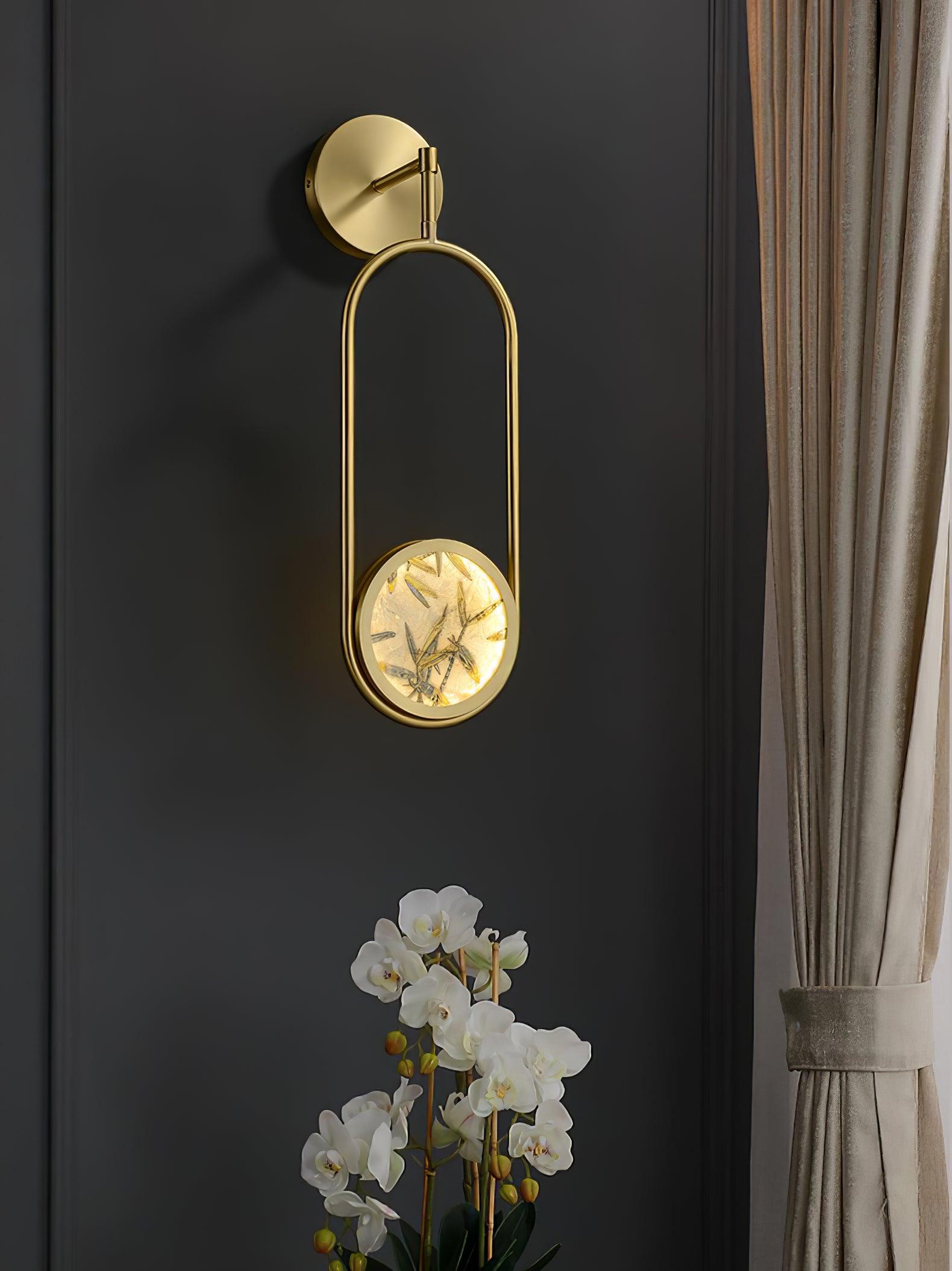Nøordka Light Bespoke Wall Light Fixture Circular Enameled Glass Brass Finish Wall Sconce
