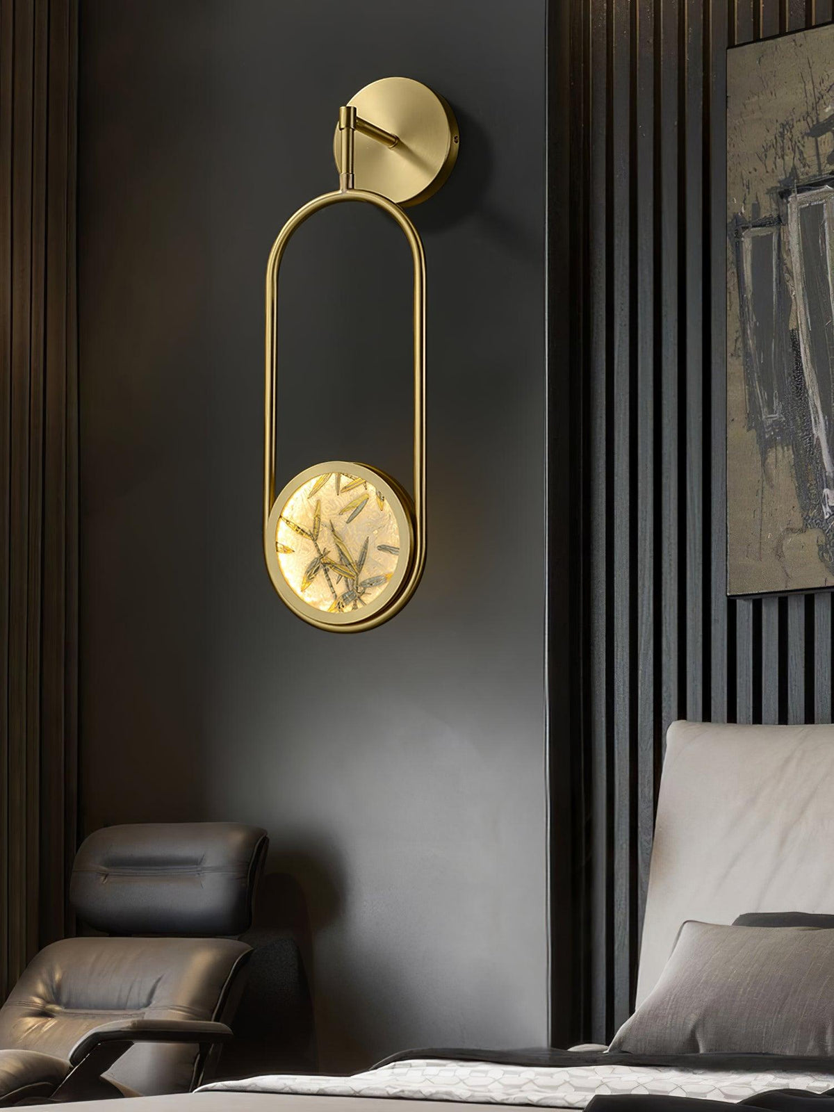 Nøordka Light Bespoke Wall Light Fixture Circular Enameled Glass Brass Finish Wall Sconce