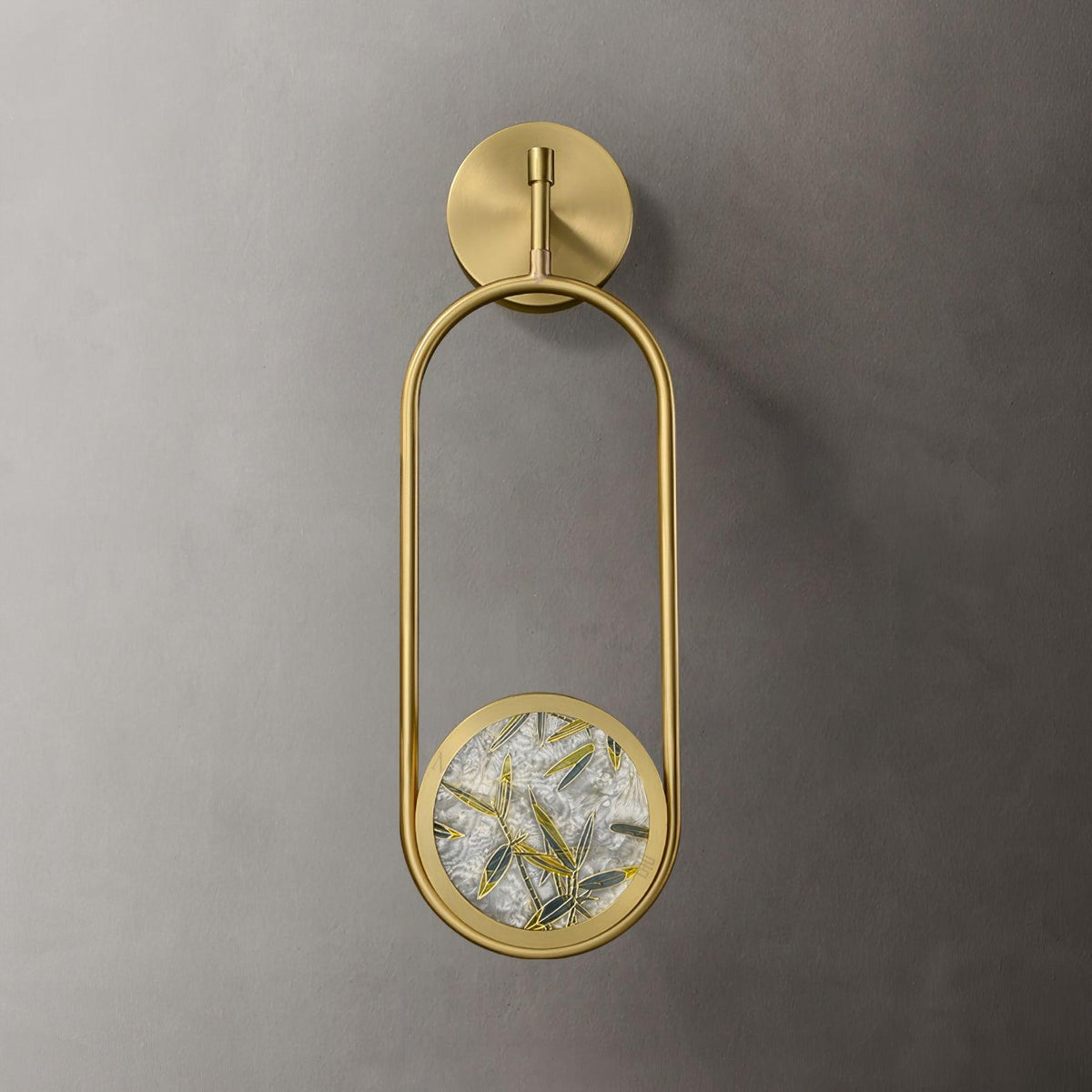 Nøordka Light Bespoke Wall Light Fixture Circular Enameled Glass Brass Finish Wall Sconce
