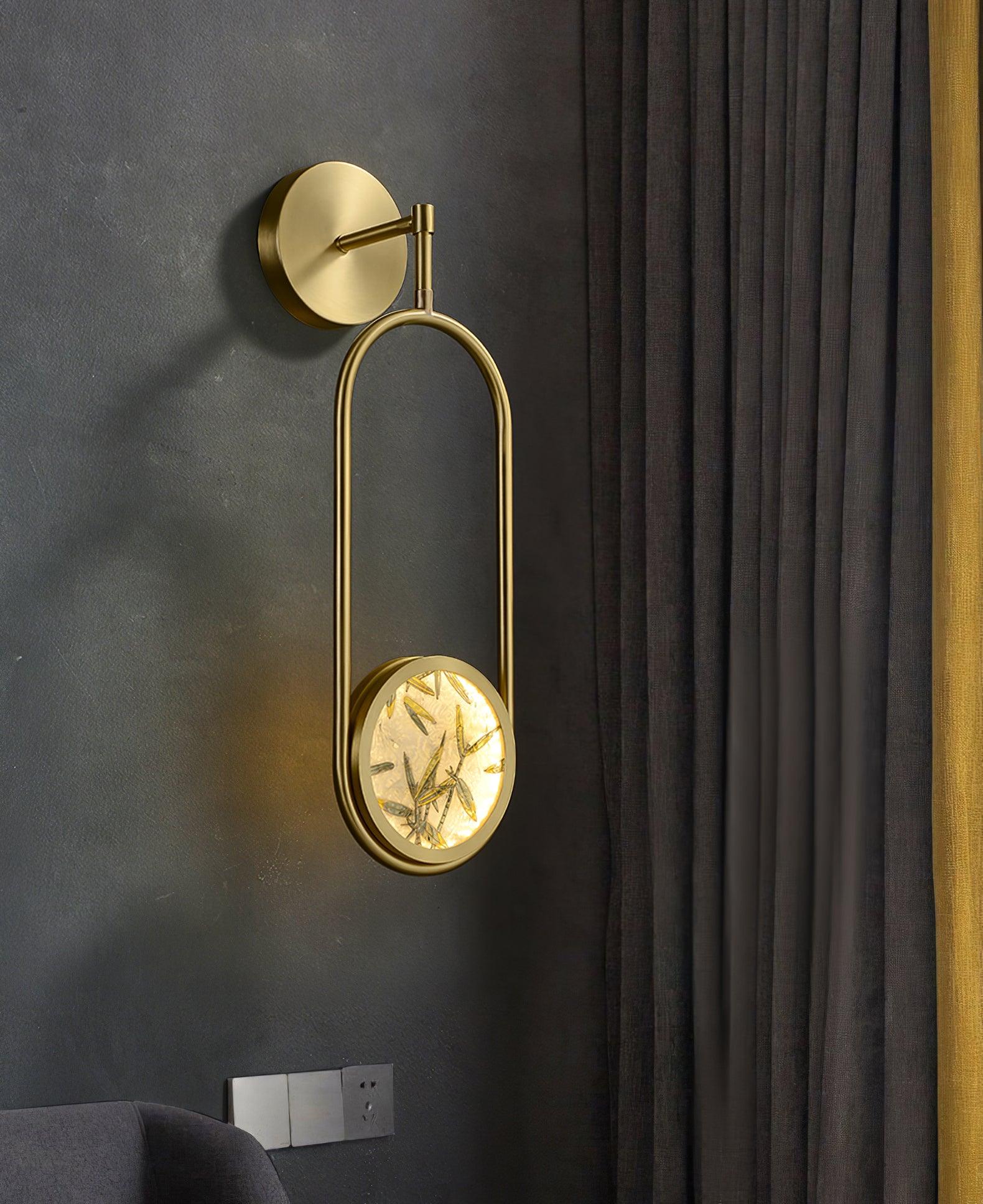 Nøordka Light Bespoke Wall Light Fixture Circular Enameled Glass Brass Finish Wall Sconce