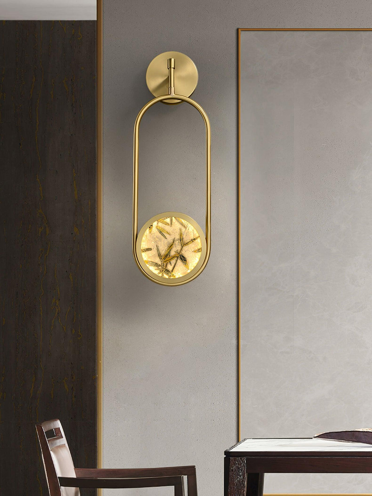 Nøordka Light Bespoke Wall Light Fixture Circular Enameled Glass Brass Finish Wall Sconce