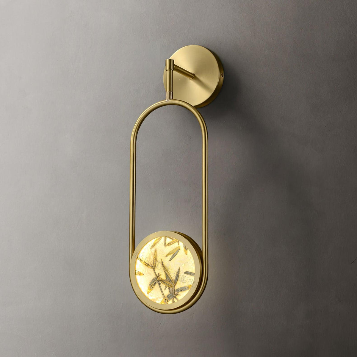 Nøordka Light Bespoke Wall Light Fixture Circular Enameled Glass Brass Finish Wall Sconce