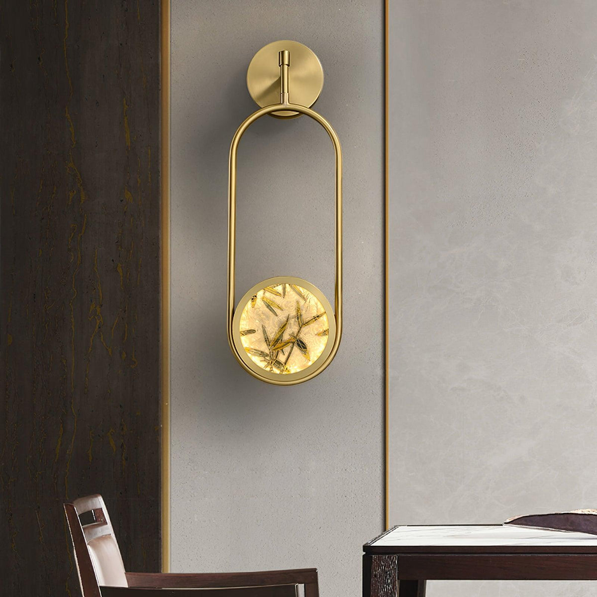 Nøordka Light Bespoke Wall Light Fixture Circular Enameled Glass Brass Finish Wall Sconce