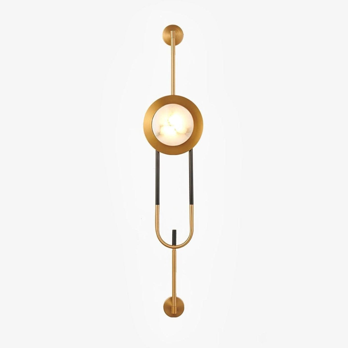 Nøordka Light Bespoke Wall Light Fixture Circular Marble Gold Tone Finish Wall Light
