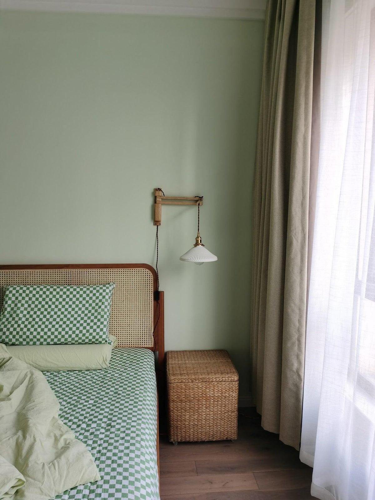 Nøordka Light Bespoke Wall Light Fixture Circular Walnut Nordic Inspired Wall Lamp