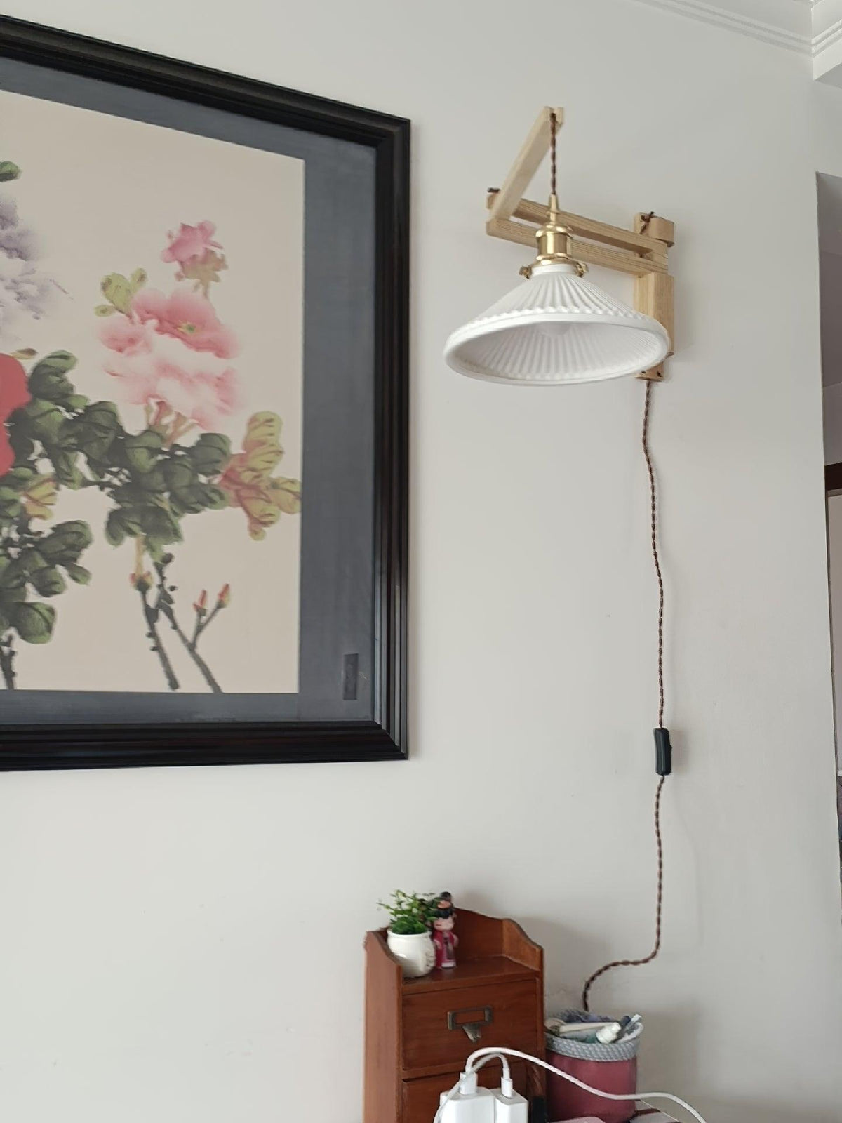 Nøordka Light Bespoke Wall Light Fixture Circular Walnut Nordic Inspired Wall Lamp