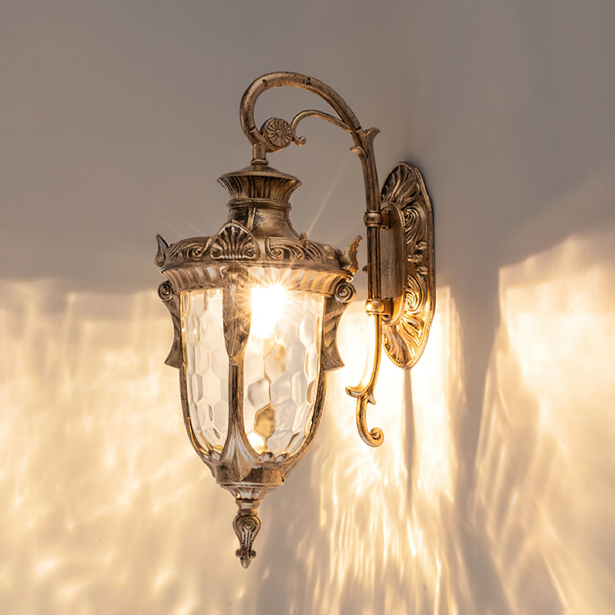 Nøordka Light Bespoke Wall Light Fixture Corrugated Glass Vintage Inspired Wall Lamp