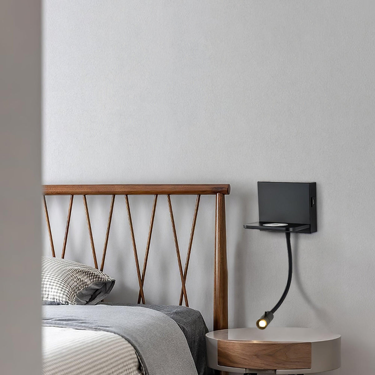 Nøordka Light Bespoke Wall Light Fixture Curved Brushed Metal Contemporary Wall Light