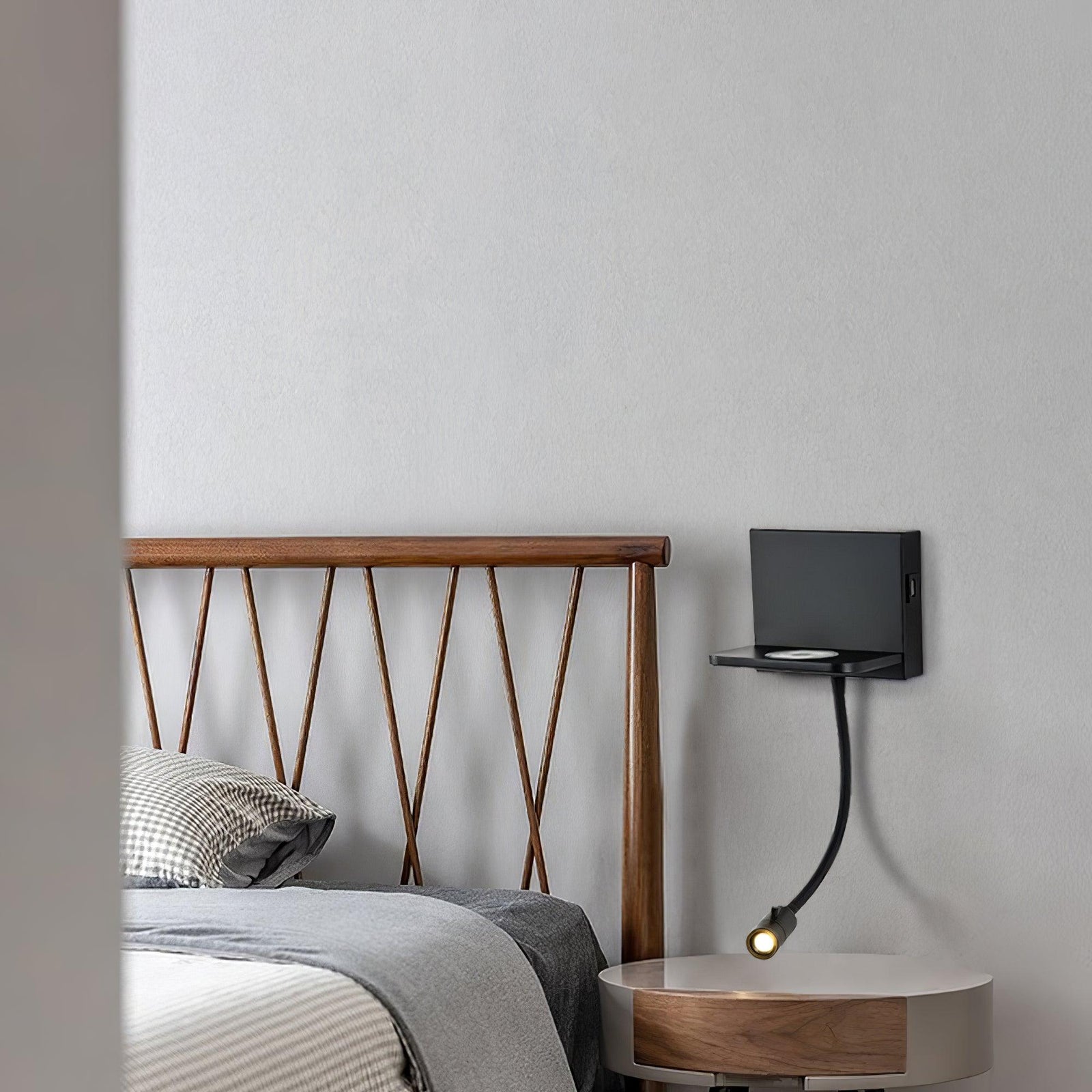 Nøordka Light Bespoke Wall Light Fixture Curved Brushed Metal Contemporary Wall Light