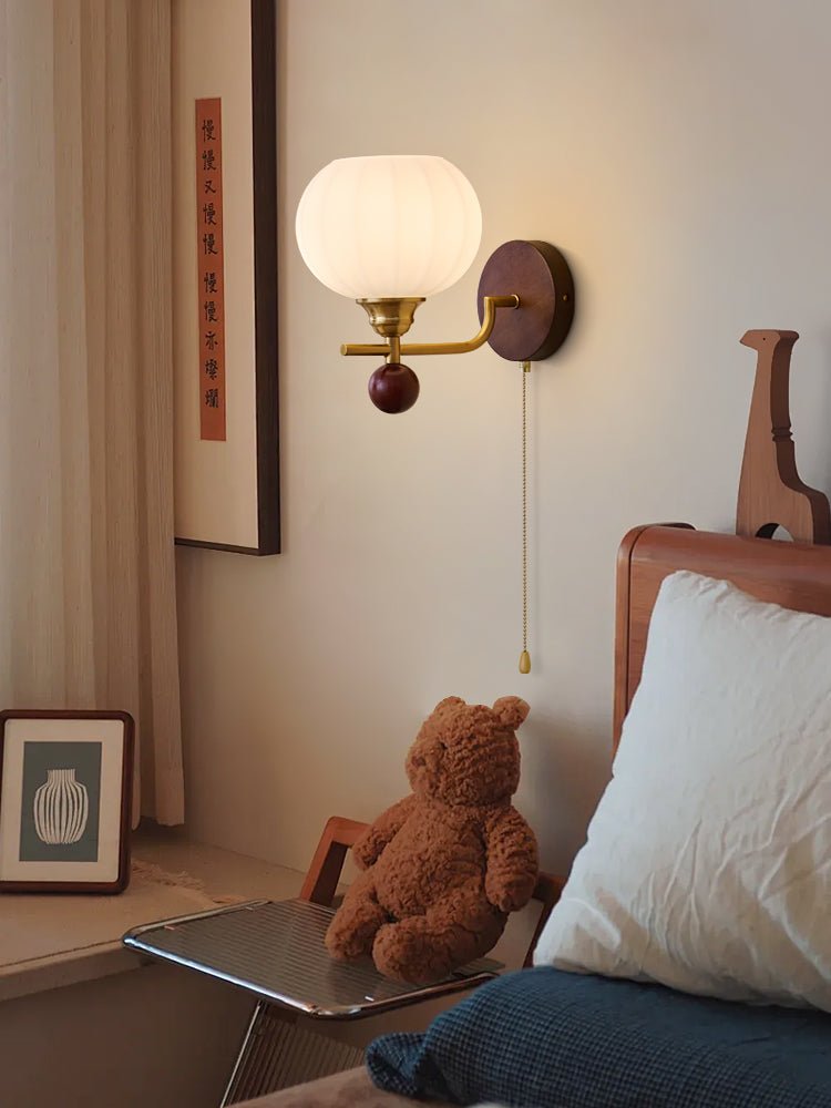 Nøordka Light Bespoke Wall Light Fixture Curved Iron And Wood Contemporary Wall Lamp